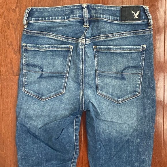 American Eagle Outfitters Dark Blue Women's Hi Rise Super Stretch Jeggings - Picture 7 of 9